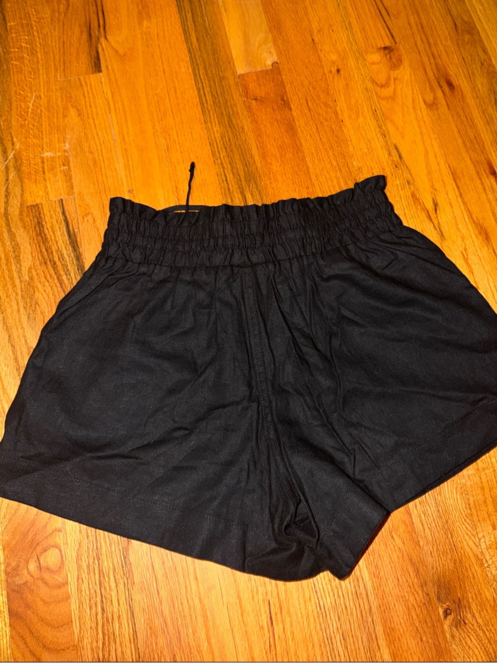 a new day Black High-Waist Elastic Drawstring Shorts NWT - Picture 3 of 3